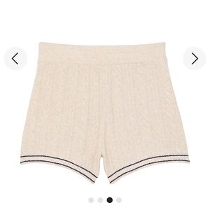 PINK COLLEGIATE CABLE-KNIT SHORTS